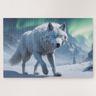 Witte wolf geest legpuzzel
