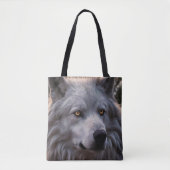 Witte wolf gezicht, tote bag (Voorkant)