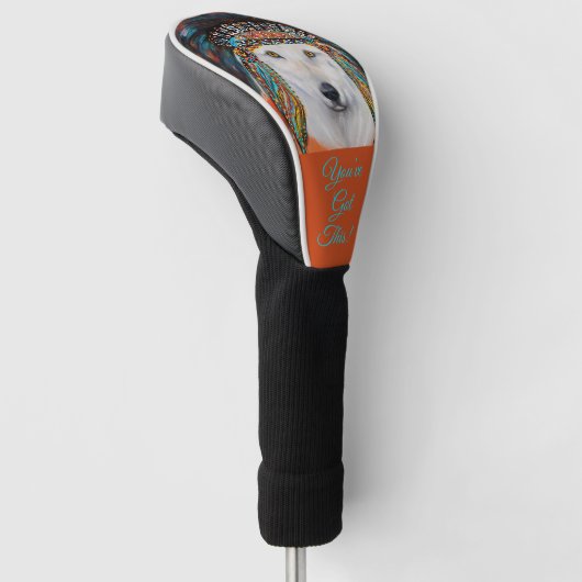Witte Wolf Golfheadcover (Schuin)