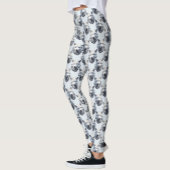 Witte Wolf Hoofd Patroon Ontwerp - Wit Leggings