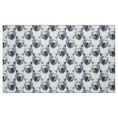 Witte Wolf Hoofd Patroon Ontwerp - Wit Stof (Fat Quarter)
