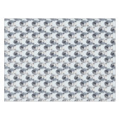 Witte Wolf Hoofd Patroon Ontwerp - Wit Tafelkleed (Voorkant (Horizontaal))