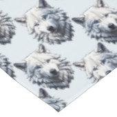 Witte Wolf Hoofd Patroon Ontwerp - Wit Tafelkleed (Gekanteld)