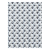 Witte Wolf Hoofd Patroon Ontwerp - Wit Tafelkleed (Voorkant)