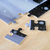 Witte wolf in de sneeuw legpuzzel (Zijkant)