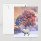 Witte Wolf in de winter | BRIEFKAART (Voorkant / Achterkant)