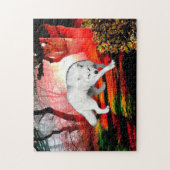 Witte wolf in een verre plaats legpuzzel (Verticaal)