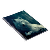Witte wolf in het nachtbos notitieboek (Rechterzijde)