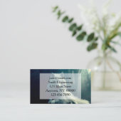 Witte wolf in het nachtbos visitekaartje (Staand voorkant)