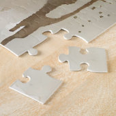 Witte wolf in Waterverf Legpuzzel (Zijkant)