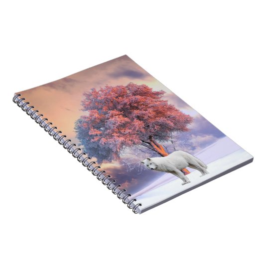 Witte wolf in Winter | Spiraal Notitieboek (Rechterzijde)
