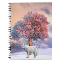 Witte wolf in Winter | Spiraal Notitieboek