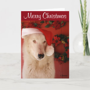 Witte Wolf Kerst Kaart