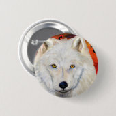 Witte Wolf Kokopelli Ronde Button 5,7 Cm (Voorkant /achterkant)