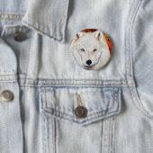 Witte Wolf Kokopelli Ronde Button 5,7 Cm (In situ)