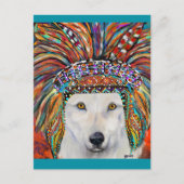 Witte Wolf Kunst Briefkaart (Voorkant)