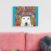 Witte Wolf Kunst Canvas Afdruk (Insitu (Woonkamer))