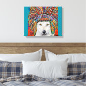 Witte Wolf Kunst Canvas Afdruk (Insitu (Slaapkamer))