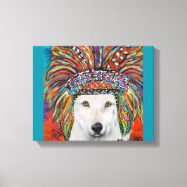 Witte Wolf Kunst Canvas Afdruk