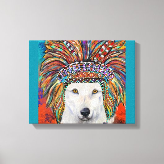 Witte Wolf Kunst Canvas Afdruk (Voorkant)