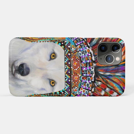 Witte Wolf Kunst Case-Mate iPhone Case (Achterkant (horizontaal))