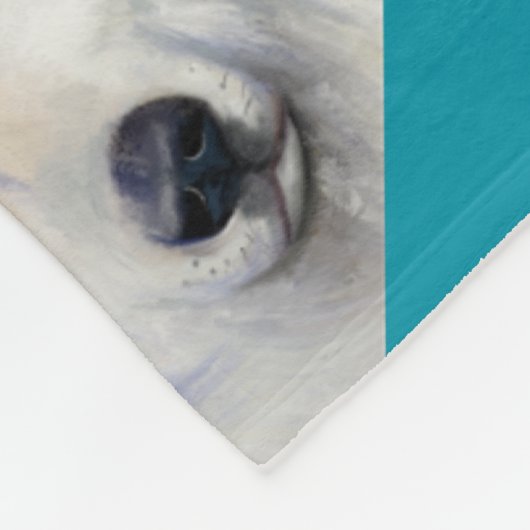 Witte Wolf Kunst Fleece Deken (Hoek)