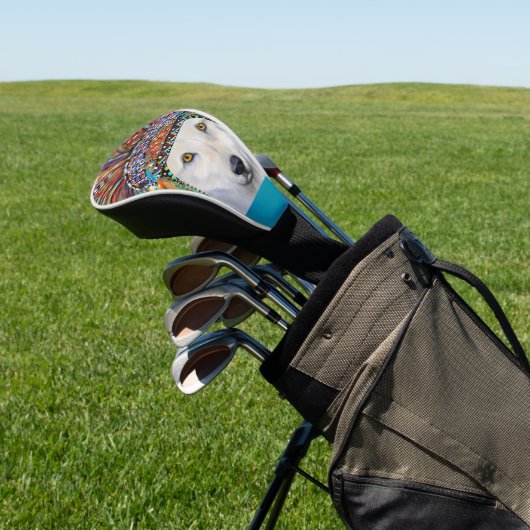 Witte Wolf Kunst Golfheadcover (Insitu)