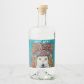 Witte Wolf Kunst Likeurfles Etiket (Voorkant)