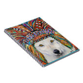 Witte Wolf Kunst Notitieboek (Rechterzijde)
