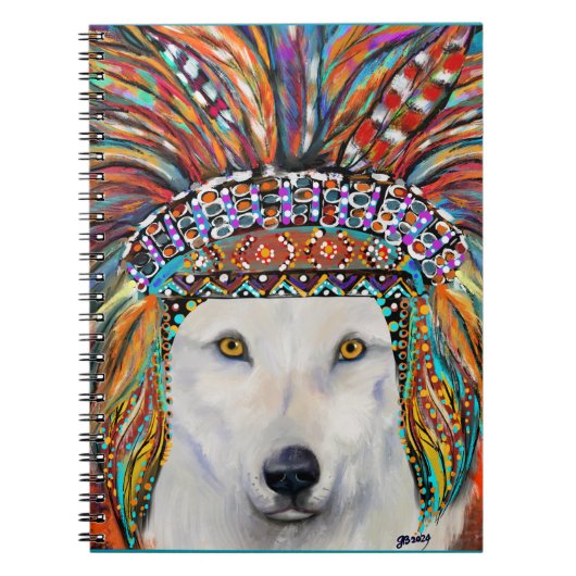 Witte Wolf Kunst Notitieboek (Voorkant)