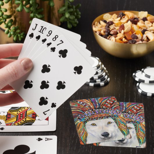 Witte Wolf Kunst Pokerkaarten (Insitu)