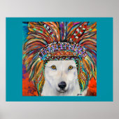 Witte Wolf Kunst Poster (Voorkant)