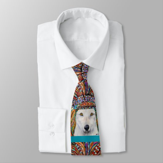 Witte Wolf Kunst Stropdas (Gebonden)