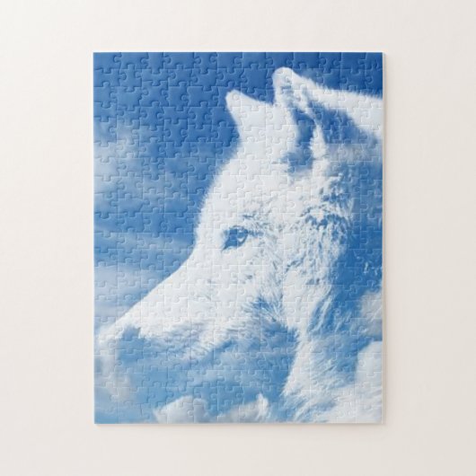 Witte Wolf Legpuzzel (Verticaal)