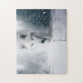 Witte wolf legpuzzel (Verticaal)