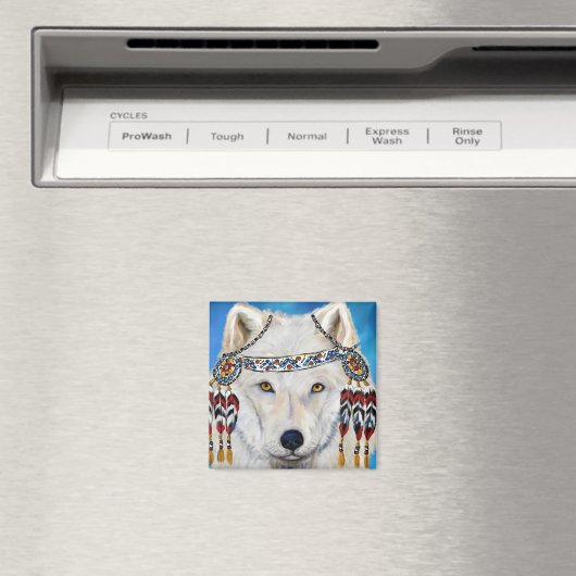 Witte Wolf Magneet (Insitu (Vaatwasser))