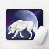 Witte wolf met Half Moon Mousepad Muismat (Met muis)