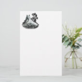 Witte wolf met pop-briefbakkerij briefpapier (Staand voorkant)