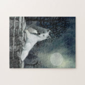 Witte Wolf met Pup Puzzle Legpuzzel (Horizontaal)