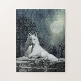 Witte Wolf met Pup Puzzle Legpuzzel