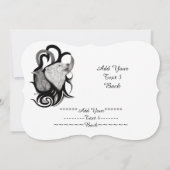 Witte wolf met Raven, Jouw tekst toevoegen Kaart (Achterkant)