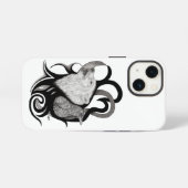 Witte Wolf met Raven Stamkunst iPhone Hoesje (Achterkant horizontaal)