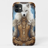 Witte wolf met rotsachtige steampunk Case-Mate iPhone case (Achterkant)