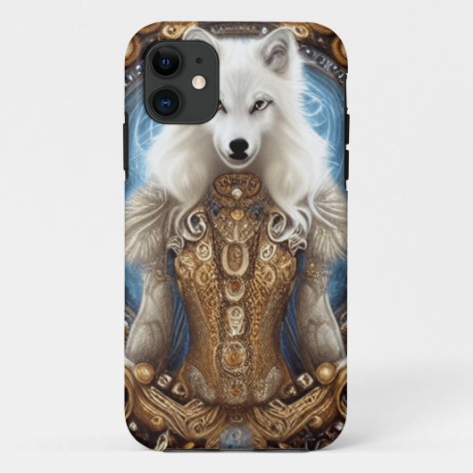 Witte wolf met rotsachtige steampunk Case-Mate iPhone case (Achterkant)