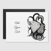 Witte Wolf met stamkunst van Raven (Voorkant / Achterkant)