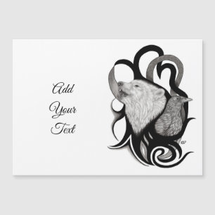 Witte Wolf met stamkunst van Raven