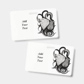 Witte Wolf met stamkunst van Raven Badge (Voor- en achterkant)