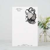 Witte Wolf met stamkunst van Raven Briefpapier (Staand voorkant)