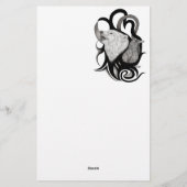 Witte Wolf met stamkunst van Raven Briefpapier (Achterkant)