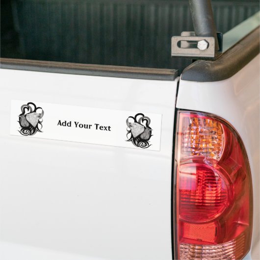 Witte Wolf met stamkunst van Raven Bumpersticker (Op Truck)